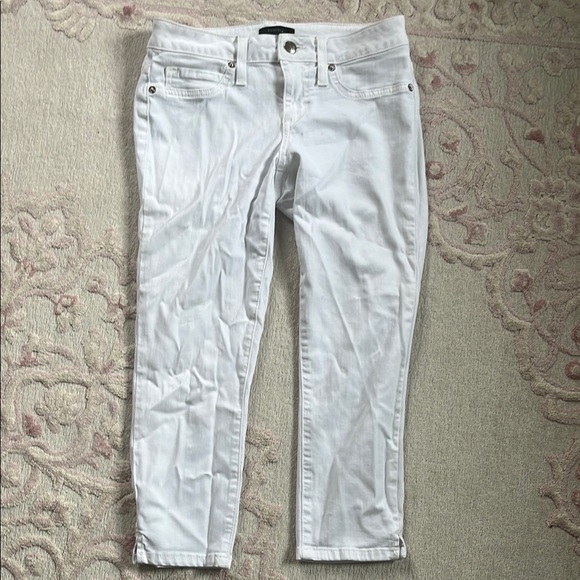 White Cropped Ankle Jeans Lightweight Summer Style - Picture 1 of 3
